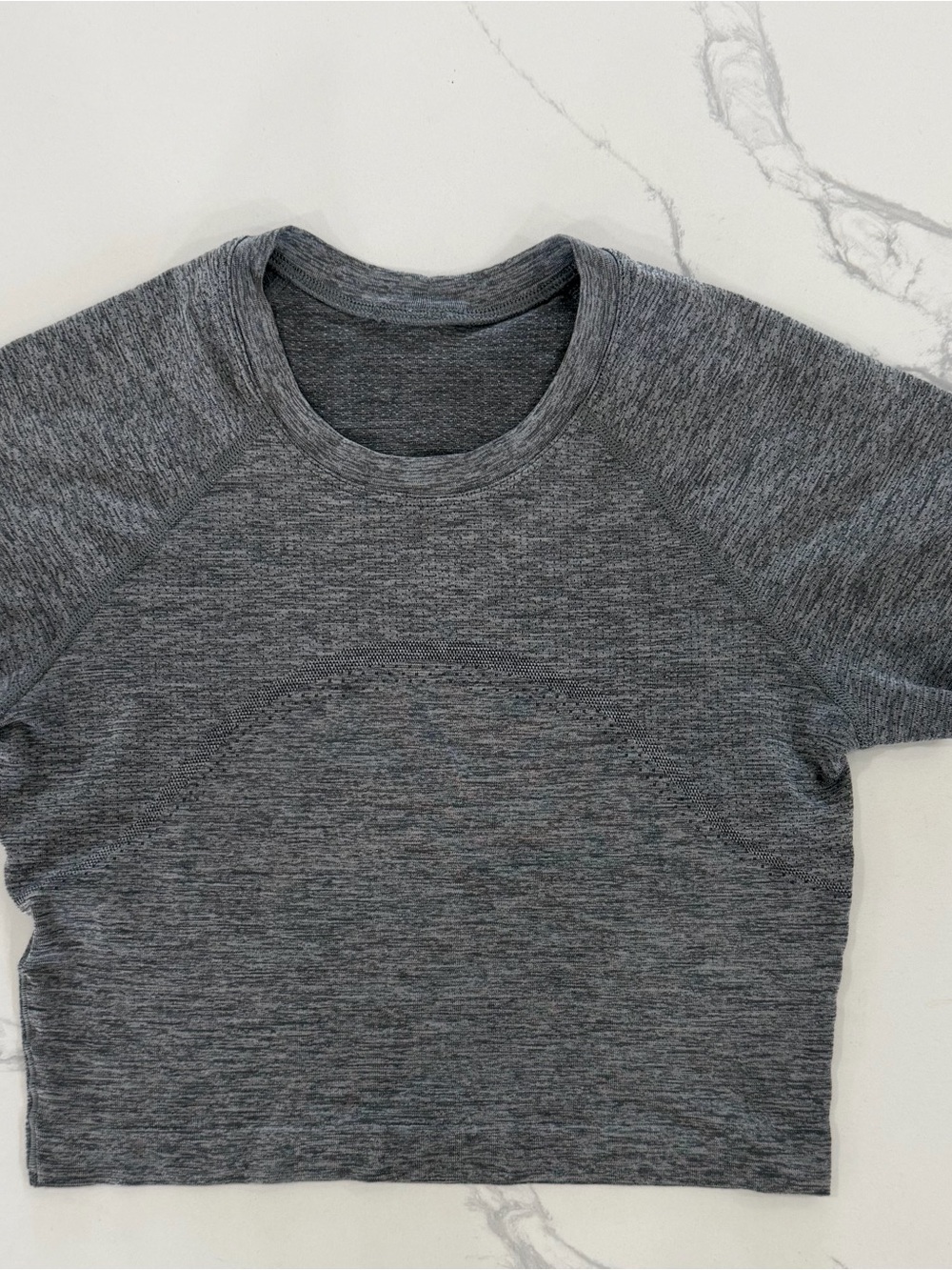 Lululemon Swiftly Tech Cropped Short-Sleeve Shirt 2.0 Heathered Gray Size 4